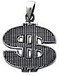 Bling Money Dollar Sign Pewter Pendant Necklace