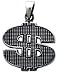 Bling Money Dollar Sign Silver Tone Pewter Pendant Necklace