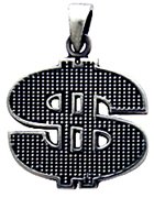 Bling Money Dollar Sign Pewter Pendant Necklace