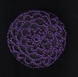 Purple Hair Net Crocheted Hair Bun Cover- LARGE