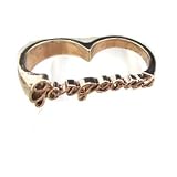 Art Deco alloy two finger ring initial letters Gorgeous retro vintage jewelry