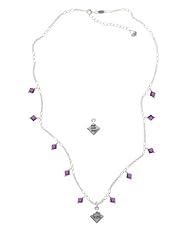2-D "Bad Hair Day" with Girl on an Amethyst Crystal Waterfall Necklace [Jewelry]