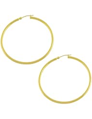 14 Karat Yellow Gold 2x47-mm Tube Hoop Earrings