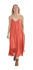 V-neck Summer Sleeveless Spaghetti Strap Crepe/Polyester Maxi Dress 