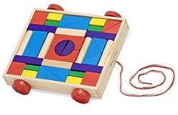 MELISSA & DOUG UNIT BLOCKS ON WHEELS WOODEN