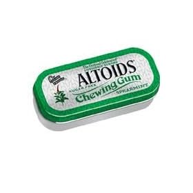 Altoids Sugar Free Curiously Strong Chewing Gums with SpearMint - 1.05 Oz, 10 / Box