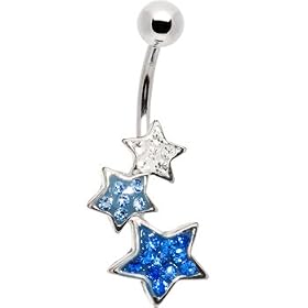 Blue STAR ODYSSEY Cubic Zirconia cute belly button Ring