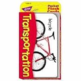Trend Pocket Flash Cards, 2 Sided, Transport., 56/Ct, 3-1/4x5-1/4
