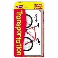 Trend Pocket Flash Cards, 2 Sided, Transport., 56 Ct, 3-1 4x5-1 4 by Trend