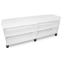 TrippNT 50734 High Density Polyethylene/ABS 8' MRI Belize Lab Island Cart with Locking Roll Top Doors and 5" Caster, 8' Width x 34.75" Height x 2' Depth, 2 Shelves