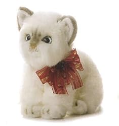 Plush Merry White Cat Holiday Aurora Babies 12"