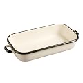 Emalia Cream Enamel 40 x 23 cm/ 4 Litre Roaster, Cream