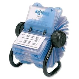 Rotadex Rotamate Rotary Business Card File with 200 Sleeves and A-Z Index Black Ref RMBCBK