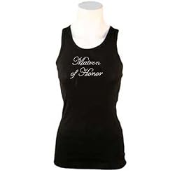 Matron Of Honor Rhinestone Women's Tank Top, Bachelorette Party Boy Beater