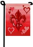 Valentine's Day Fleur De Lis Garden Flag Banner