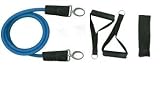 New Blue Stackable Exercise Resistance Band Tube Cords w/ free Door Anchor and Exercise Manual (Heavy). Perfect for use with any home fitness program and physical therapy