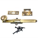 BOLTON 6 Inch Solid Brass Heavy Duty Surface Bolt Antique Brass Finish