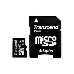 Transcend 4 GB Class 6 microSDHC Flash Memory Card TS4GUSDHC6
