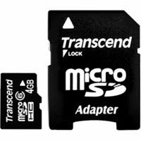 Transcend 4 GB Class 6 microSDHC Flash Memory Card TS4GUSDHC6