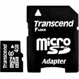 Transcend 4 GB Class 6 microSDHC Flash Memory Card TS4GUSDHC6 ~ Transcend