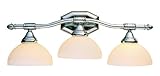 IMAGE OF Trans Globe 2523 PC Three Light Bath Bar, Polished Chrome Finish with Opal Glass