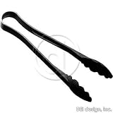 12 Black Scalloped Tongs (11-0660)