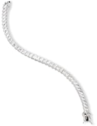 CZ by Kenneth Jay Lane "Look-of-Real" Rhodium-Plated Cubic Zirconia Princess Bracelet