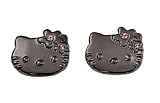 Hello Kitty - HK99045 - Boucles d'Oreilles Fille - Métal Plaqué Noir - Pierre Rose