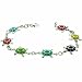 Sterling Silver Multi color Enamel Turtle Bracelet