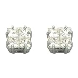 14k White 0.96 Ct Diamond Earrings