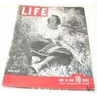 LIFE MAGAZINE June 10, 1946 Cover:  Black and white photo of Donna Reed