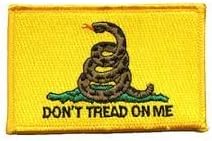 yellow GADSDEN Dont Tread On Me 2.25" x 3.25" Embroidered Patch