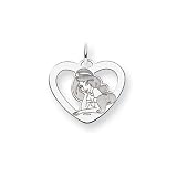 Disney's Princess Jasmine Heart Charm in Sterling Silver