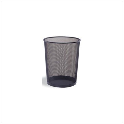 Organize It All 42167W-B Round Wastebasket, Black