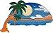 Novelty Iron On Patch - Hawaii Tropical Sunset Sun & Beach Scene Applique