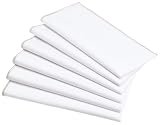 Rose Tree Fairlane Napkin, Set of 6, White with Silver Trim