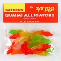 Sathers Gummy Alligators Candy - 2.25 Oz Bag, 12 Ea by 
