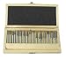 Westward 2LYT1 Carbide Bur Set, Dbl Cut, 1/4 In, 16 Pcs