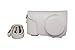 Protective PU Leather Camera Case Bag For Samsung Galaxy Camera 2 EK-GC200 GC200 with Strap and Screen Protector - White