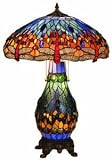 Tiffany Table Lamp, Dragonfly shade with lighted base