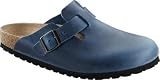 Birkenstock clogs Boston from Leather in antique blue with a regular insole
