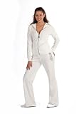 E.vil Velour White Tracksuit Embellished with crystals Big Clear Heart Zip Up & Lipstick pants Size: M