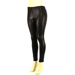 Snake Skin Print Full Leggings Stretchy Footless Black