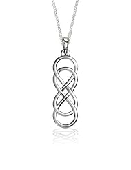 Small Double Infinity Symbol Charm and Chain, 16 inch total length,Best Friends Forever Charm, Sisters Charm, 4.5mm x 13.5mm in Sterling Silver
