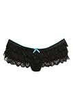 Torrid Plus Size Lace-Ruffle Peekaboo Thong - Black