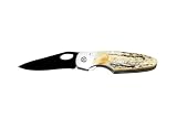 Bear & Son 504 3-1/2-Inch Sideliner Lock Genuine India Stag Bone Handle Knife