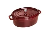 Staub 1103187 Cocotte, 31 cm, oval, Br&auml;ter aus Gusseisen, grenadine
