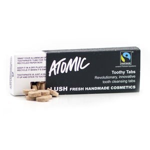 Lush Atomic Toothy Tabs. Declare War on Bad Breath with Atomic. 40 Tabs Made in Canada Ships From USA