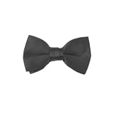 Solid Color Boys Bowtie by Jacob Alexander - Charcoal Black