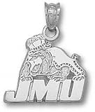 James Madison Dukes Solid Sterling Silver ''JMU'' Bulldog Pendant